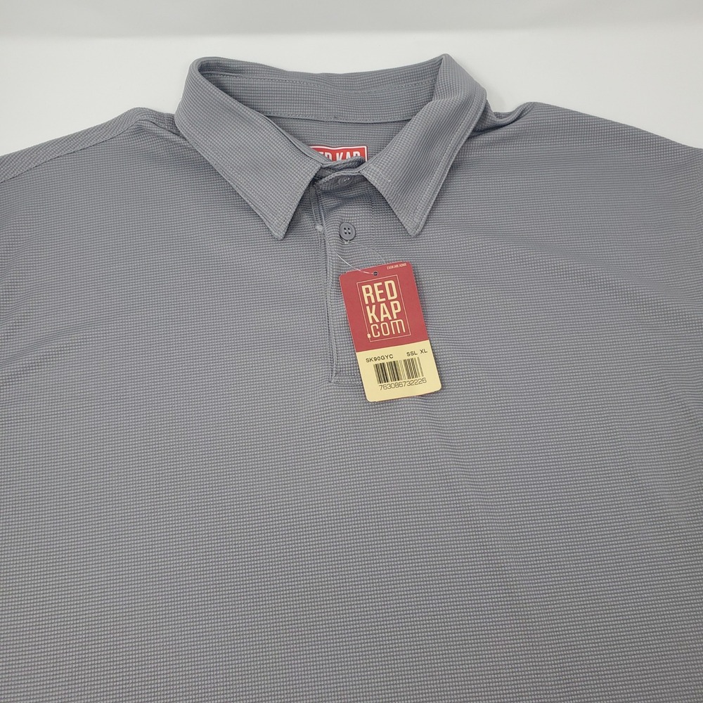 Red Kap Polo Shirt Mens XL Gray Short Sleeve SK90GYC Performance NEW